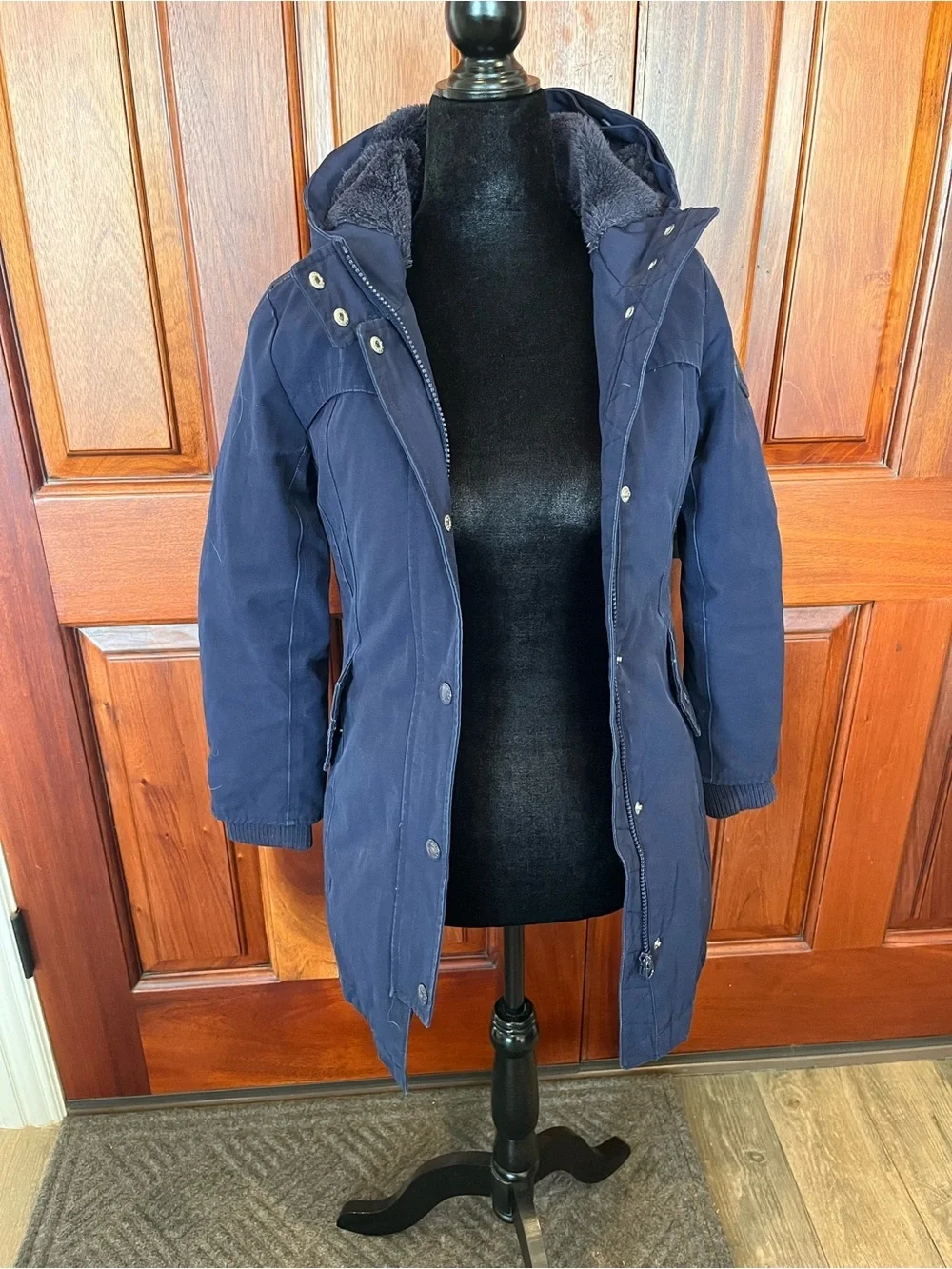 Gap Kids Girl Cold Control Ultra Max Down Parka Coat Navy Size L